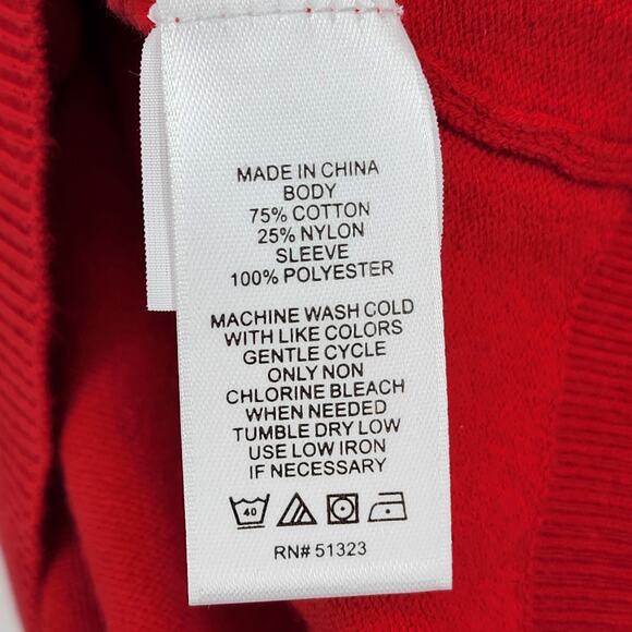 Cece Women's Red Mock Neck Clip Dot Sheer Long Sleeve Sweater Top Size Medium - Picture 5 of 7